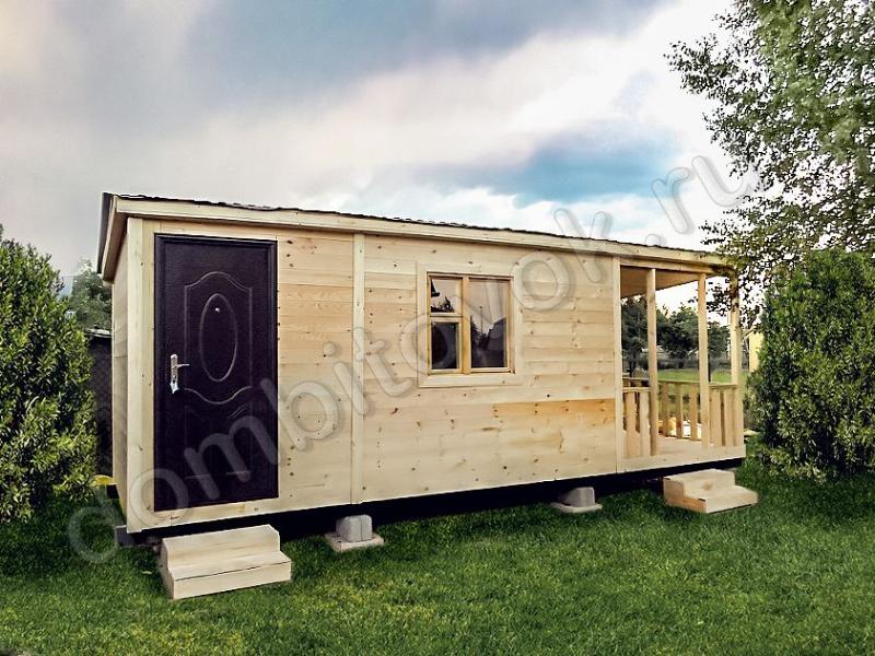 Бытовка дачная с верандой и помещением для инвентаря фото