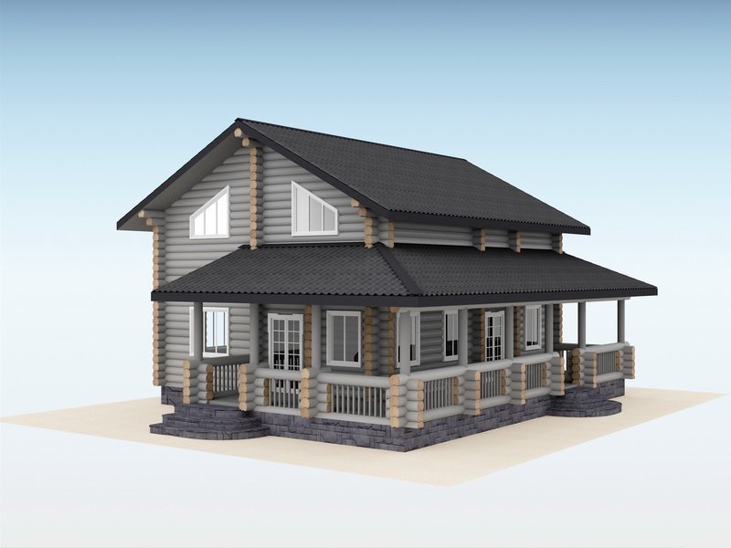 Дом из оцилиндрованного бревна "Compass"