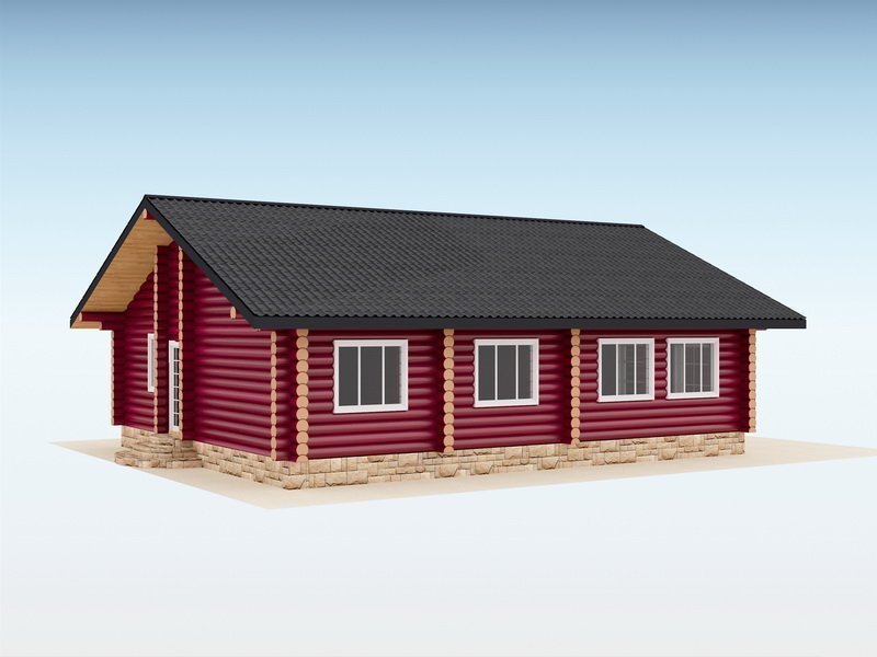 Дом из оцилиндрованного бревна "Rose"