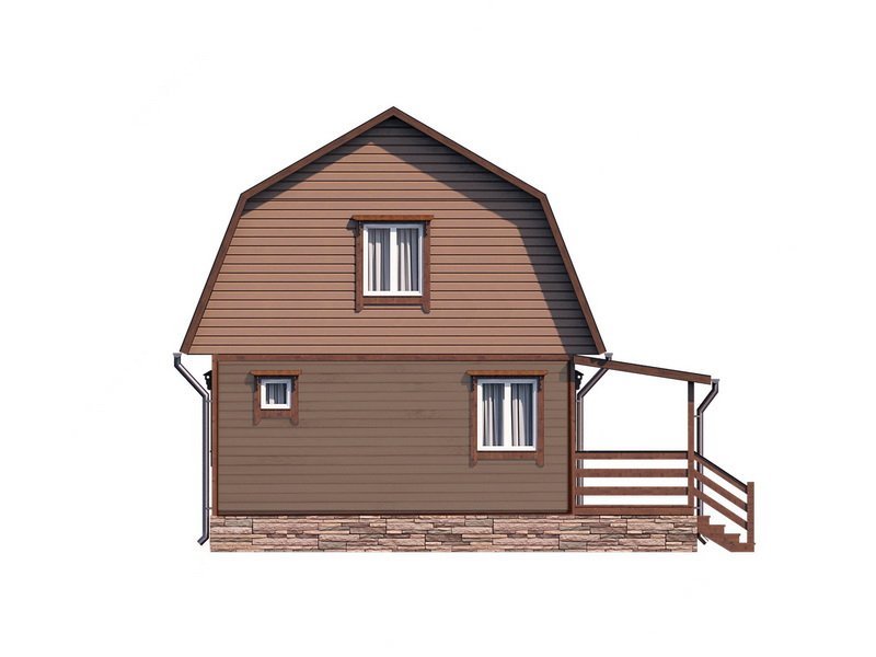 Двухэтажный дом с двухскатной крышей К2-5