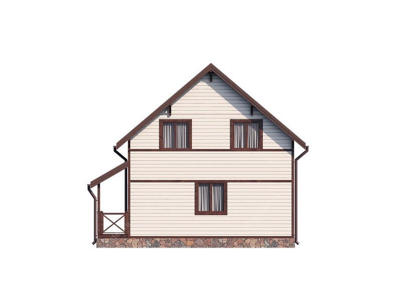 Двухэтажный дом с двухскатной крышей К2-2