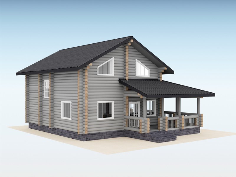 Дом из оцилиндрованного бревна "Compass"