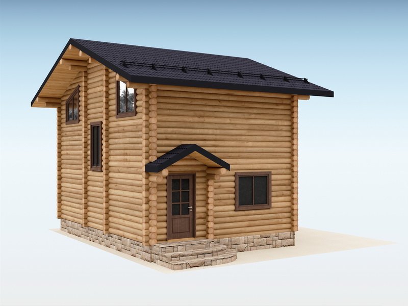 Дом из оцилиндрованного бревна "Uno"