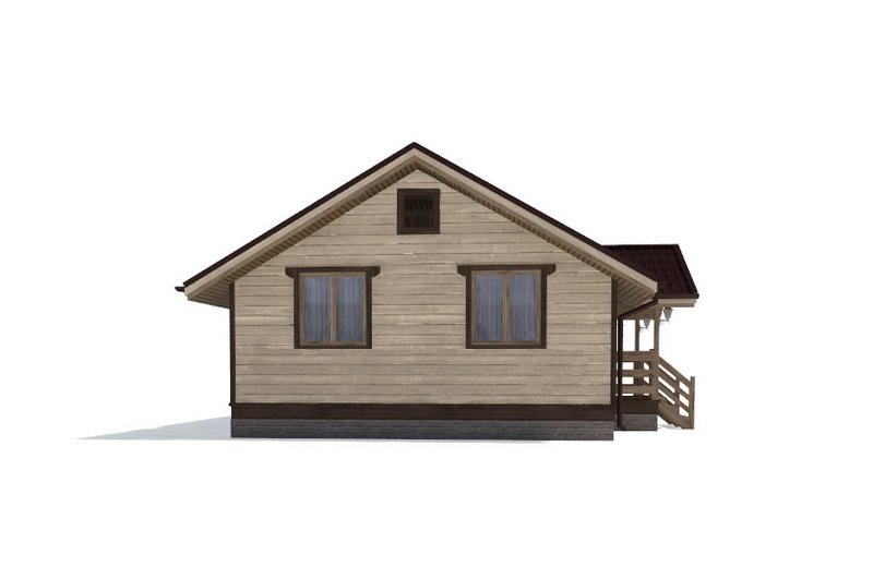 Одноэтажный дом с двухскатной крышей К1-12