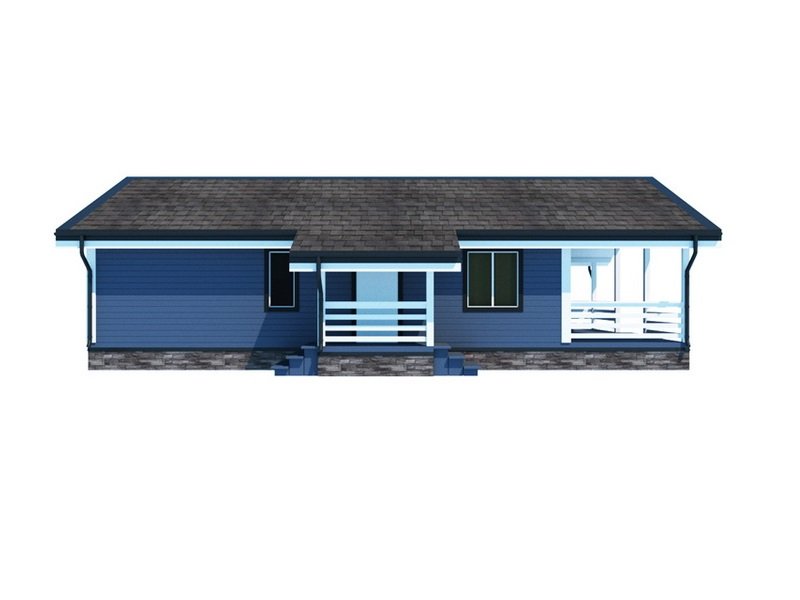 Одноэтажный дом с двухскатной крышей К1-6