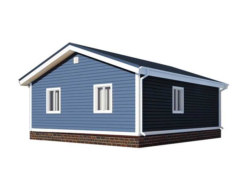 Одноэтажный дом с двухскатной крышей К1-5