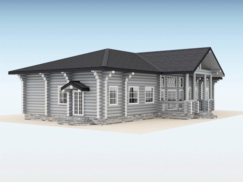 Дом из оцилиндрованного бревна "House"