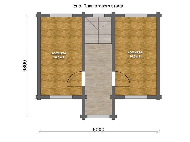 Дом из оцилиндрованного бревна "Uno"