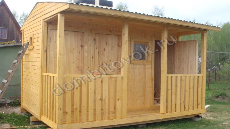 Душ с раздевалкой, туалетом и крыльцом для дачи фото