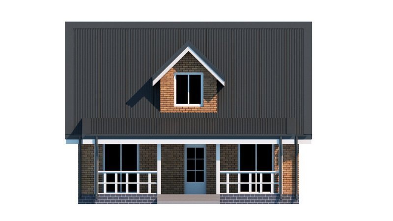 Двухэтажный дом с двухскатной крышей К2-11