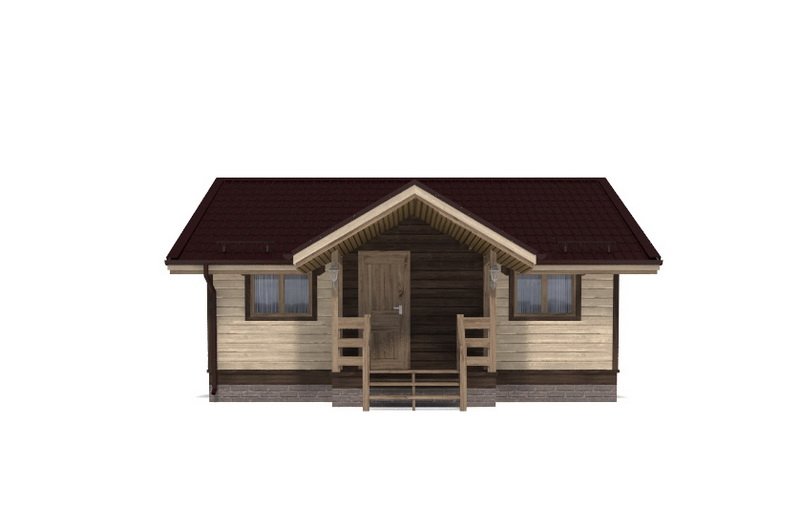 Одноэтажный дом с двухскатной крышей К1-12