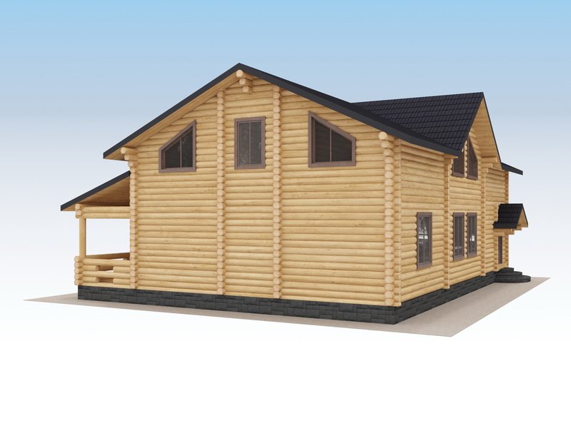 Дом из оцилиндрованного бревна "ФЕМИЛИ"