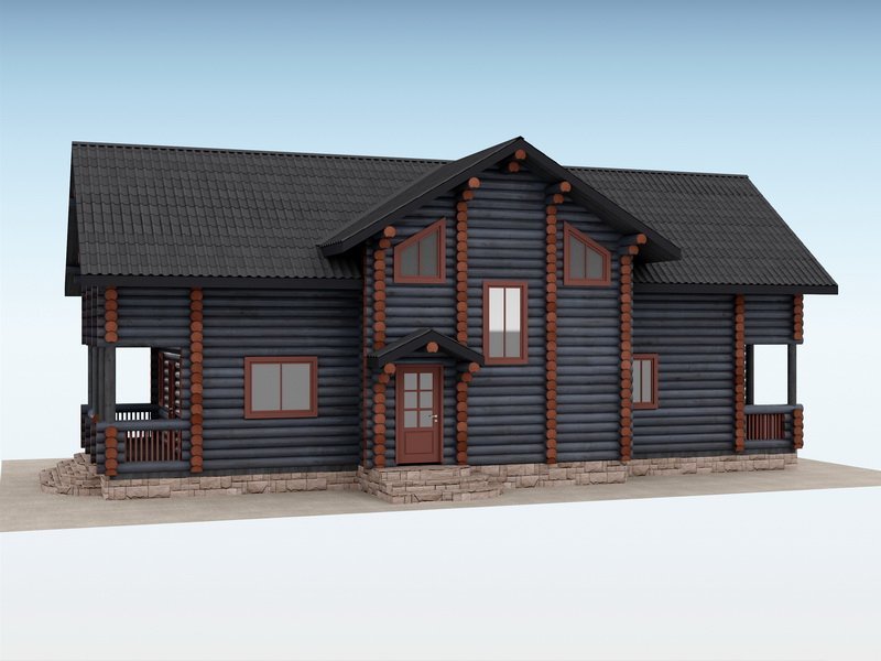 Дом из оцилиндрованного бревна "Quattro"