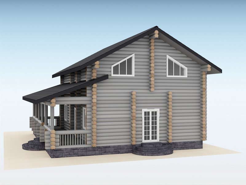 Дом из оцилиндрованного бревна "Compass"