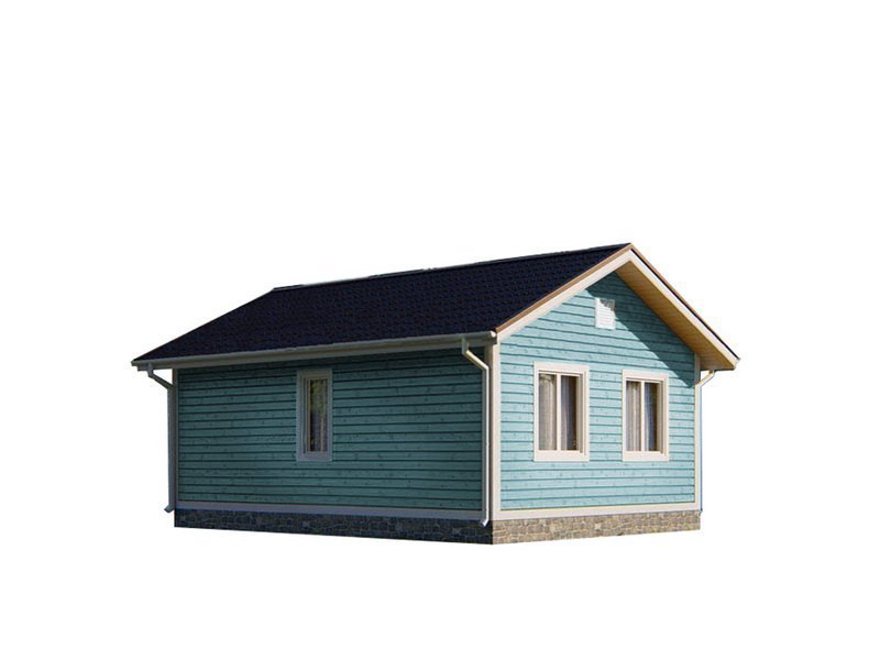 Одноэтажный дом с двухскатной крышей К1-11