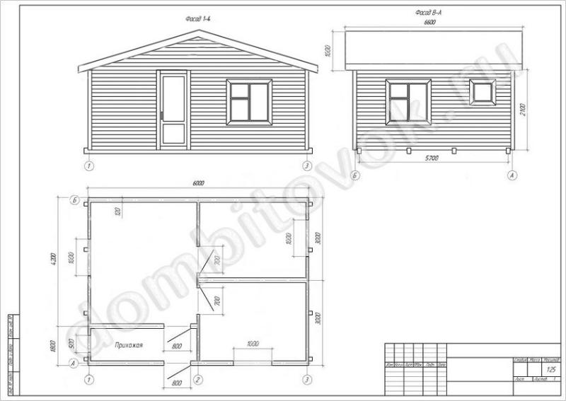 Дачный дом с прихожей, двумя комнатами и кухней фото