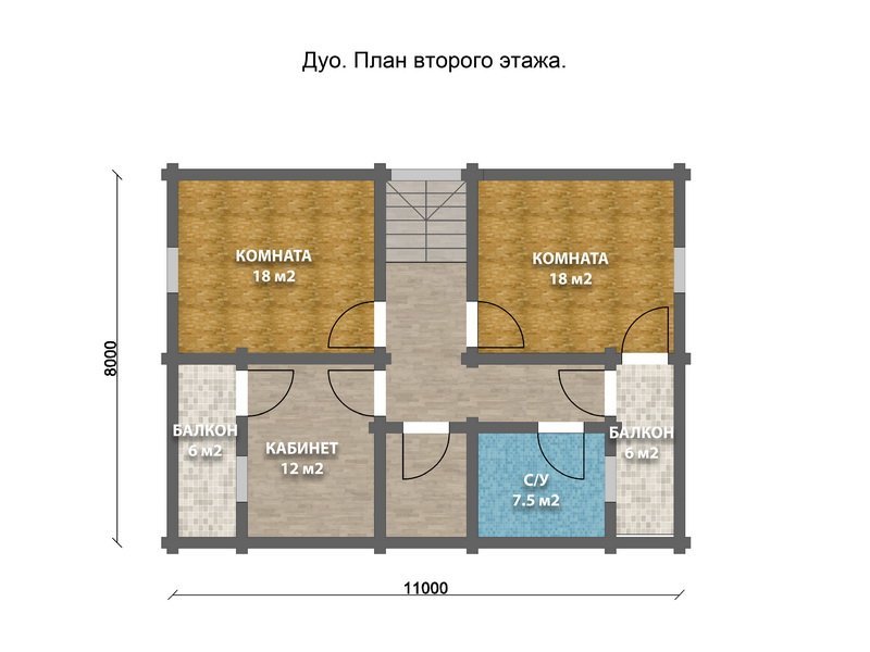Дом из оцилиндрованного бревна "ДУО"