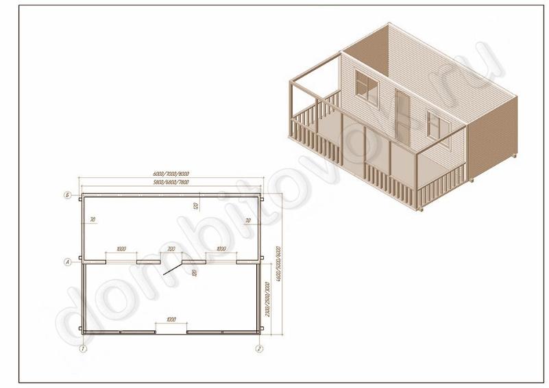 Дачный домик с открытой верандой фото