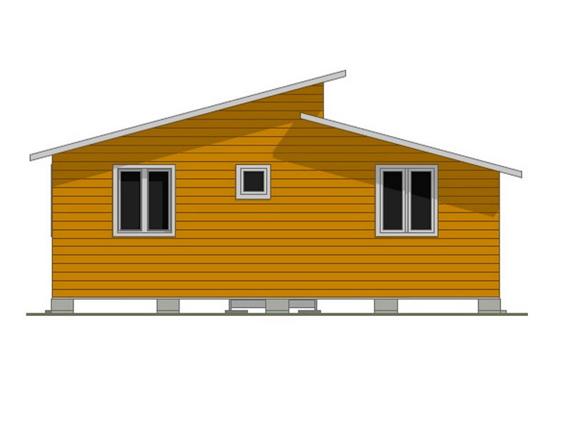 Одноэтажный дом с двухскатной крышей К1-8