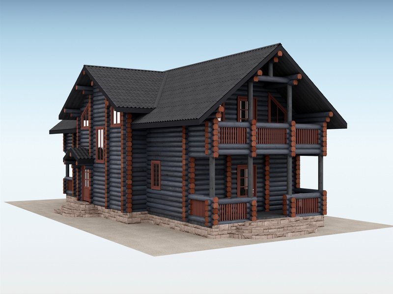 Дом из оцилиндрованного бревна "Quattro"