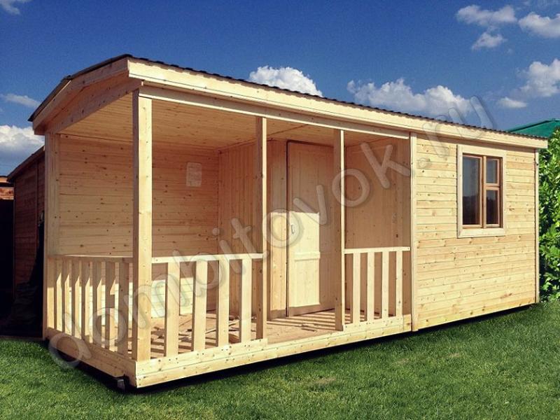 Бытовка дачная с верандой и хозяйственным помещением фото