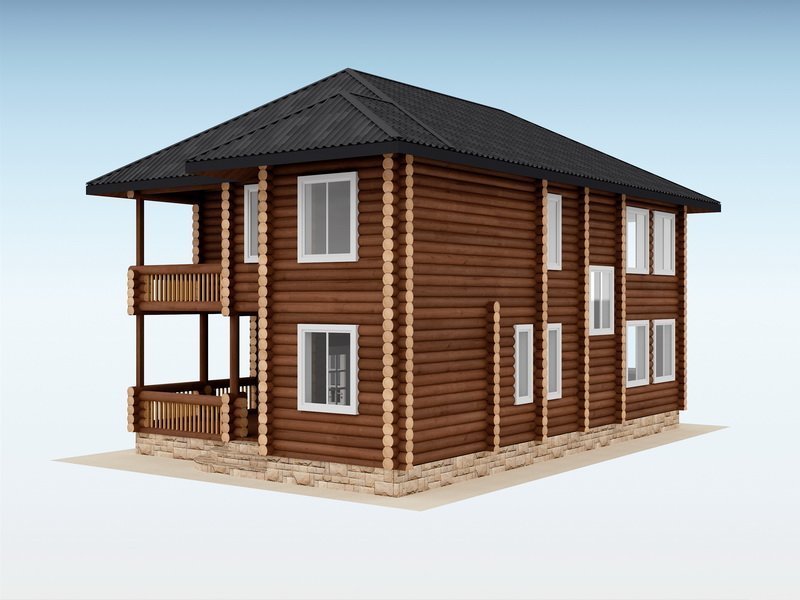 Дом из оцилиндрованного бревна "Sweet"