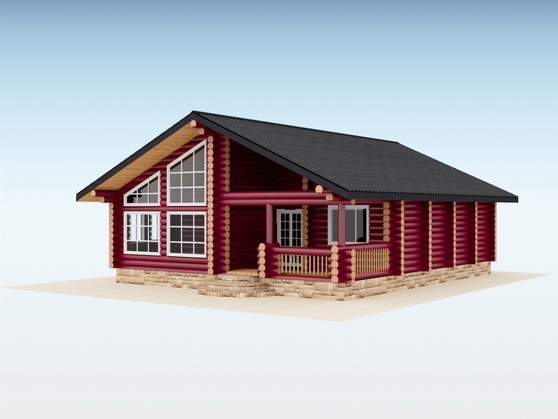 Дом из оцилиндрованного бревна "Rose"