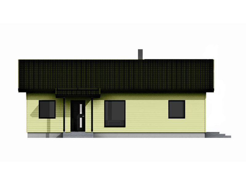 Одноэтажный дом с двухскатной крышей К1-7