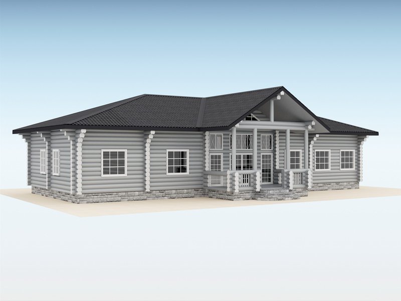 Дом из оцилиндрованного бревна "House"