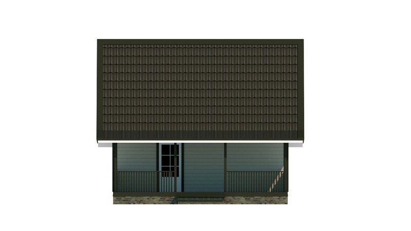 Двухэтажный дом с двухскатной крышей К2-9