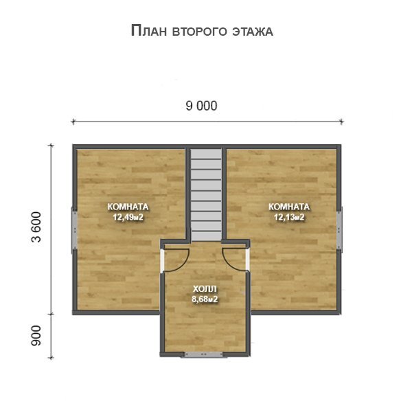 Двухэтажный дом с двухскатной крышей К2-11