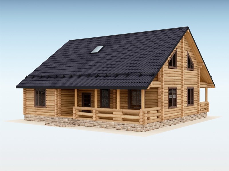 Дом из оцилиндрованного бревна "СТИЛЬ"