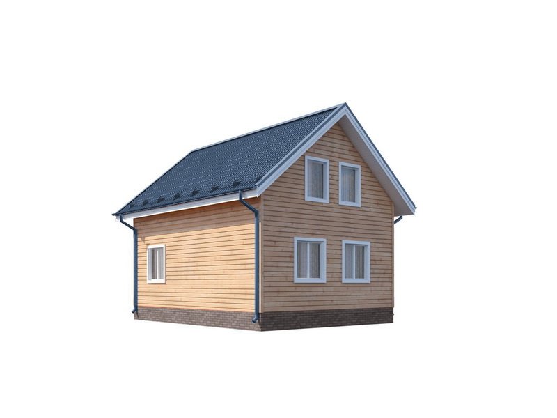 Двухэтажный дом с двухскатной крышей К2-4