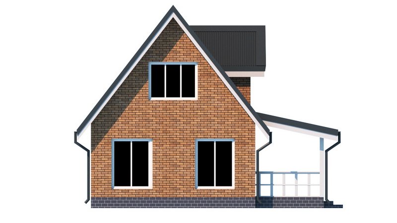 Двухэтажный дом с двухскатной крышей К2-11