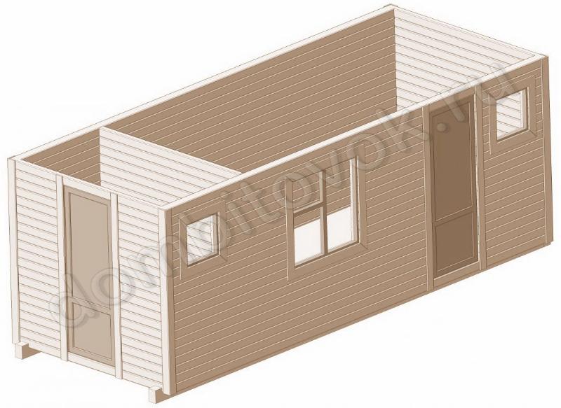 Бытовка утепленная с двумя отдельными помещениями фото