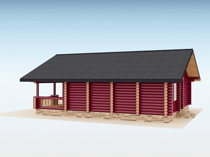 Дом из оцилиндрованного бревна "Rose"