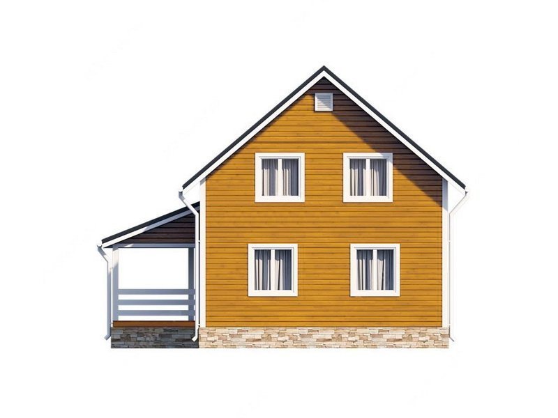 Двухэтажный дом с двухскатной крышей К2-10
