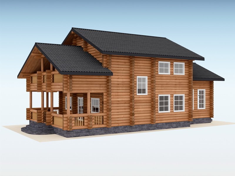 Дом из оцилиндрованного бревна "Катрин"