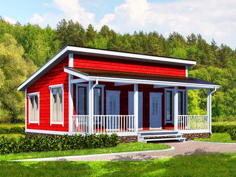 Одноэтажный каркасный дом фото