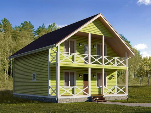 Фото двухэтажного каркасного дома