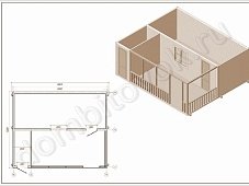 Фото дачного домика с верандой и хозяйственным помещением