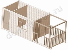 Бытовка дачная с верандой и помещением для инвентаря фото