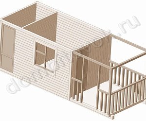 №10 Бытовка дачная с верандой и помещением для инвентаря (утепленная)