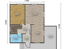 Двухэтажный дом с двухскатной крышей К2-10