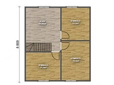 Двухэтажный дом с двухскатной крышей К2-2