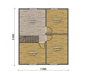 Двухэтажный дом с двухскатной крышей К2-2