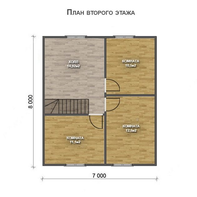 Двухэтажный дом с двухскатной крышей К2-2