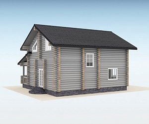 Дом из оцилиндрованного бревна "Compass"