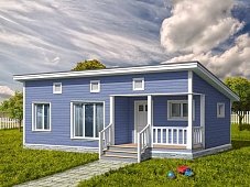 Одноэтажный дом с односкатной крышей К1-1