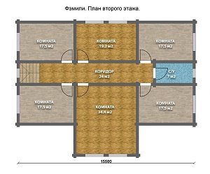 Дом из оцилиндрованного бревна "ФЕМИЛИ"
